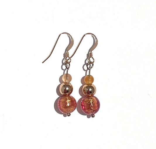 boucles d'oreilles pendantes perles 