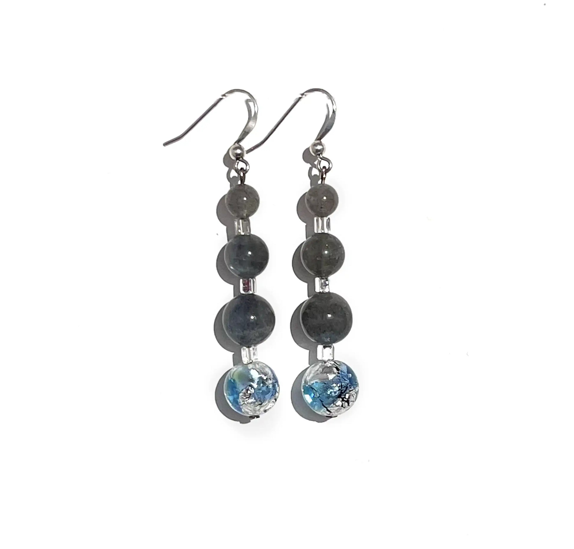 boucles d'oreilles pendantes perles 
