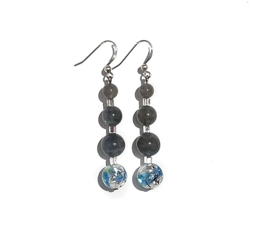 boucles d'oreilles pendantes perles 