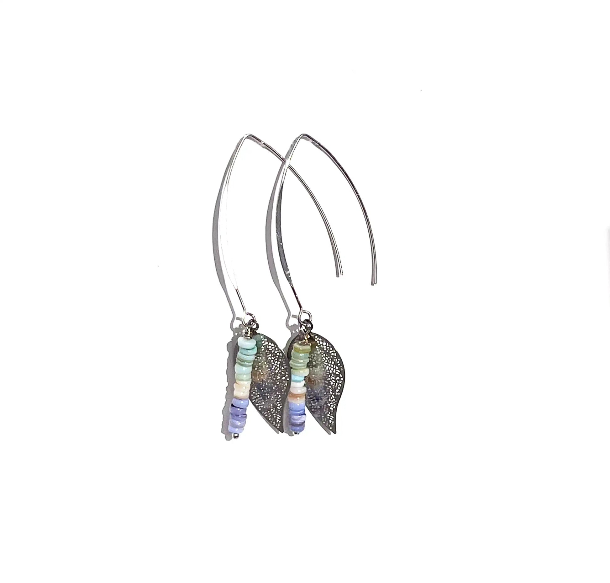 boucles d'oreilles pendantes perles 