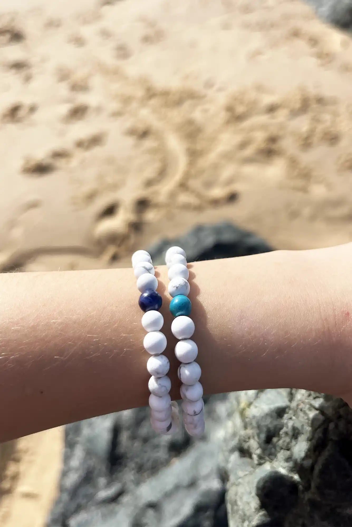 bracelet de perles écume 