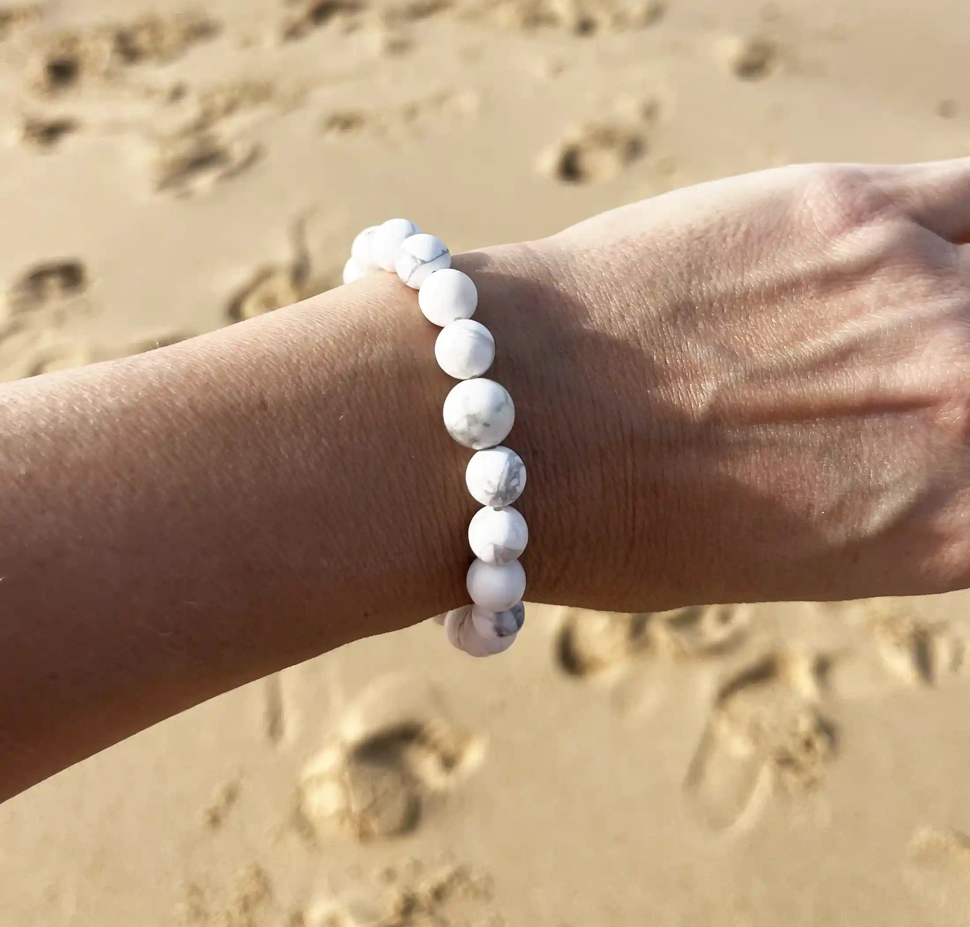 bracelet de perles blanche 