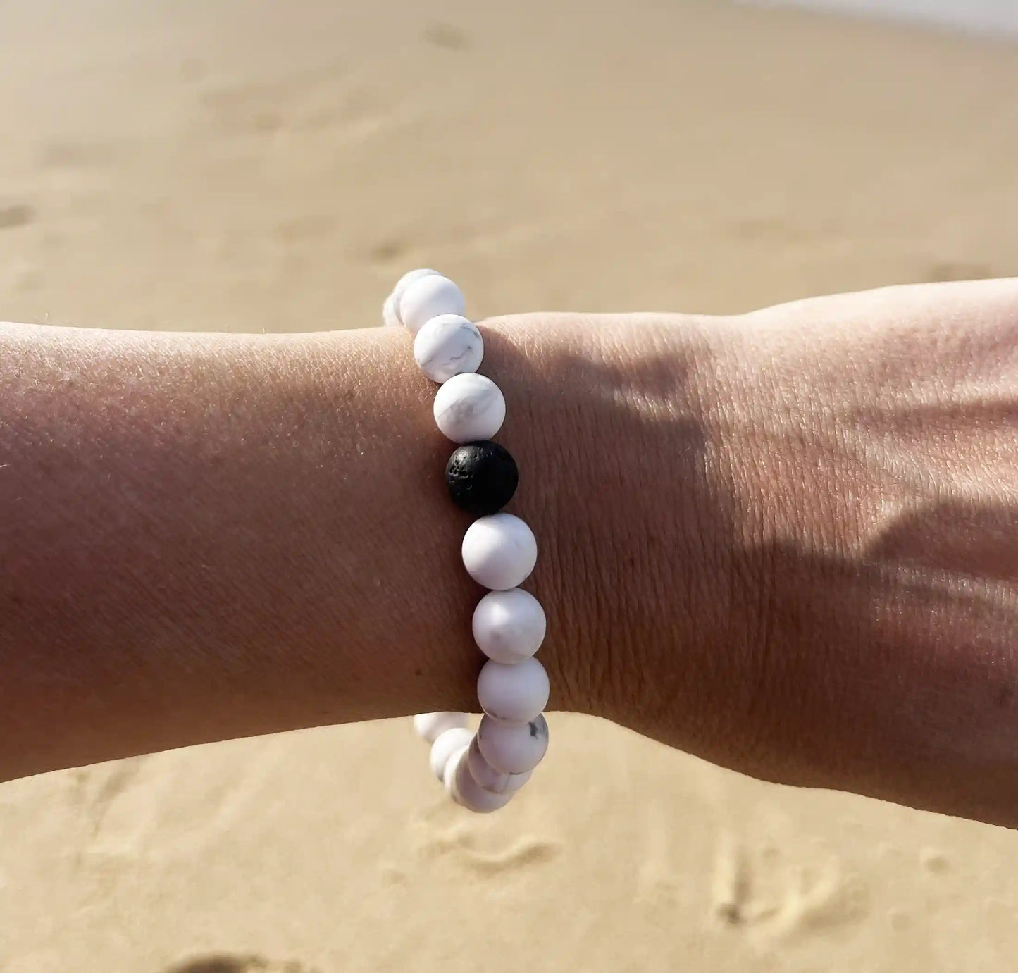 bracelet de perles blanche
