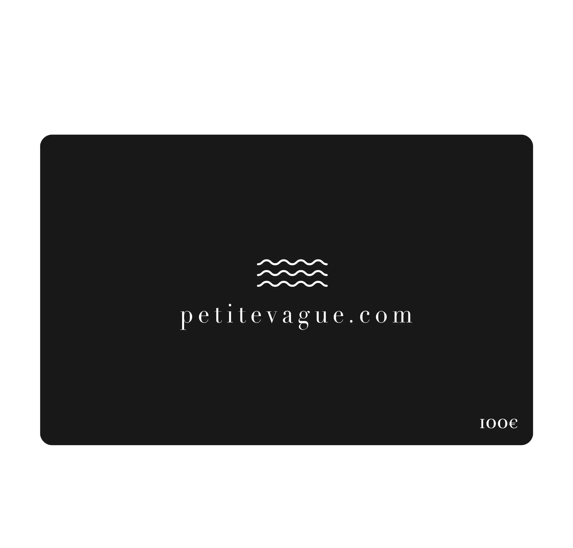 carte cadeau noire avec le loge petite vague