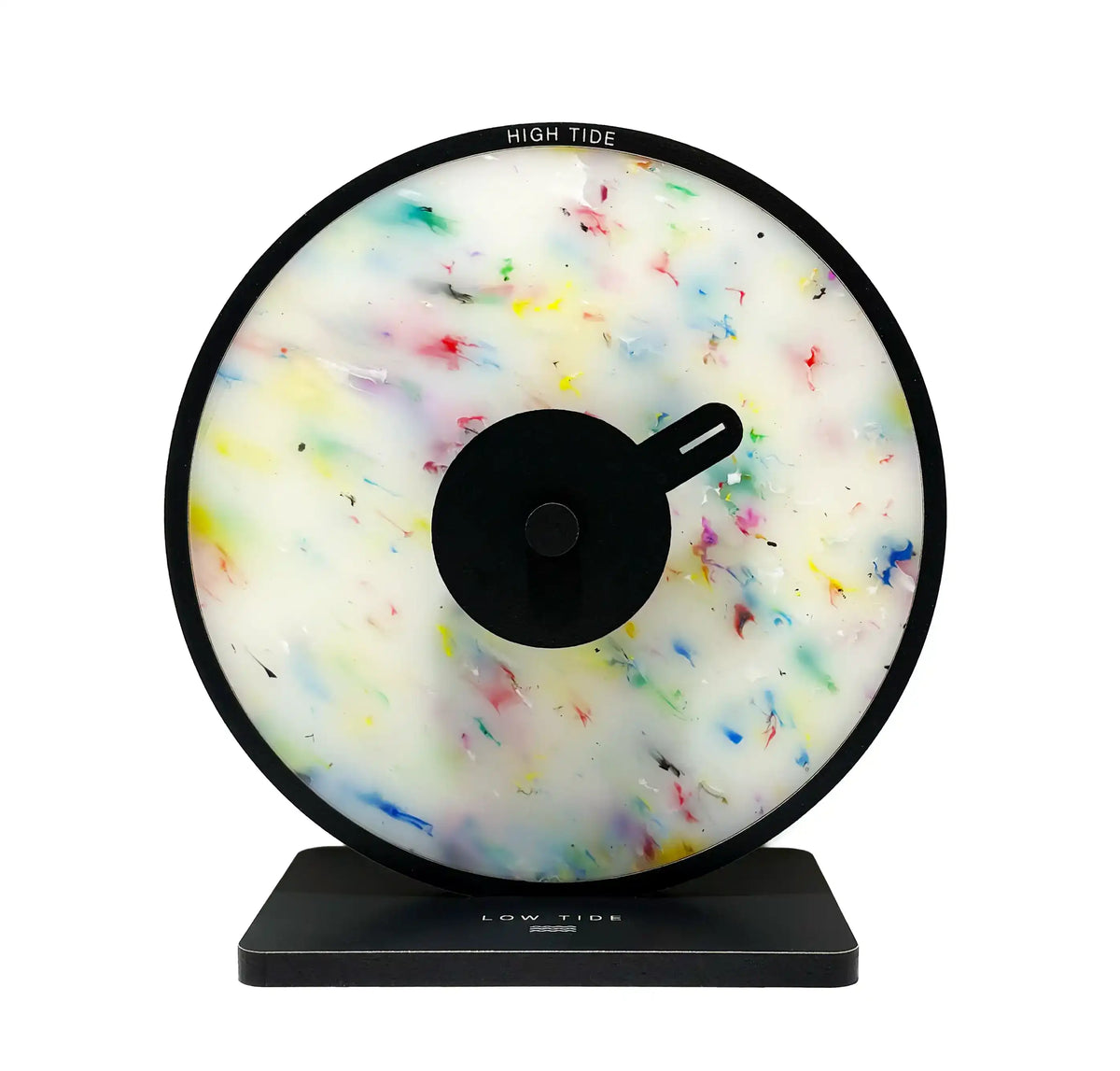 Horloge des marées ronde en plastique recyclé et bois